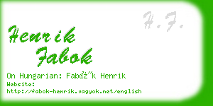 henrik fabok business card